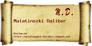 Malatinszki Dalibor névjegykártya